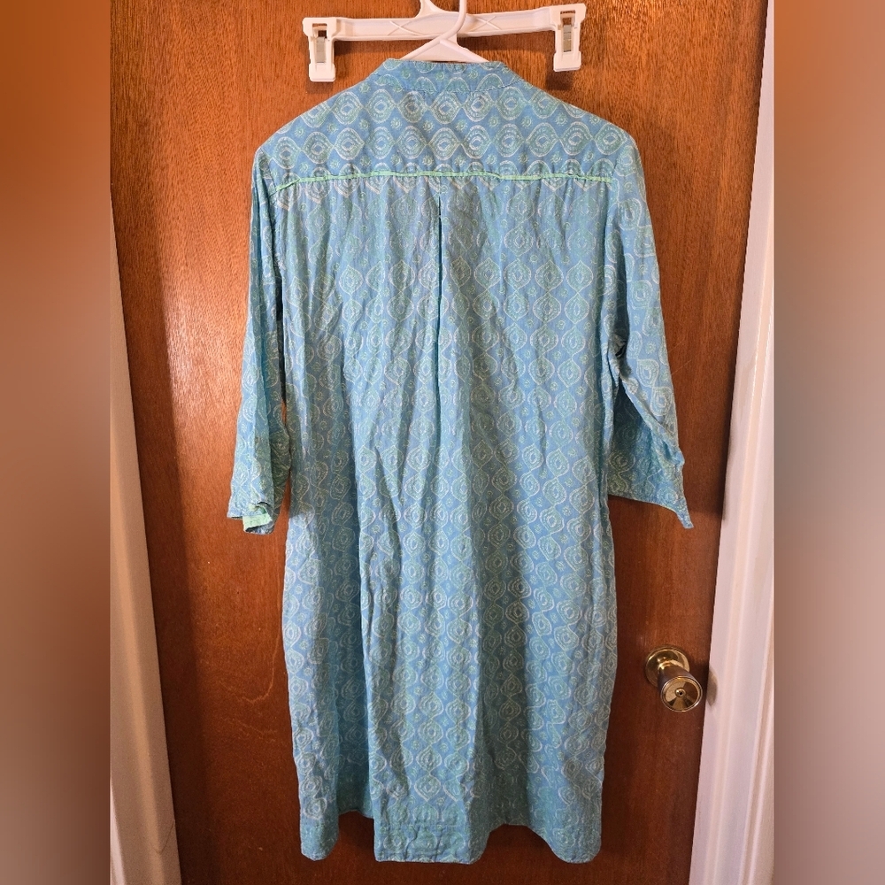 Dolma Blue and Green Patterned Tunic Dress XL - Picture 4 of 5